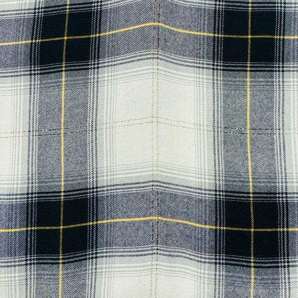 Loft Popover Split V-Neck Long Sleeve Tunic Top Women Lp White Black Gold Plaid - Picture 7 of 12